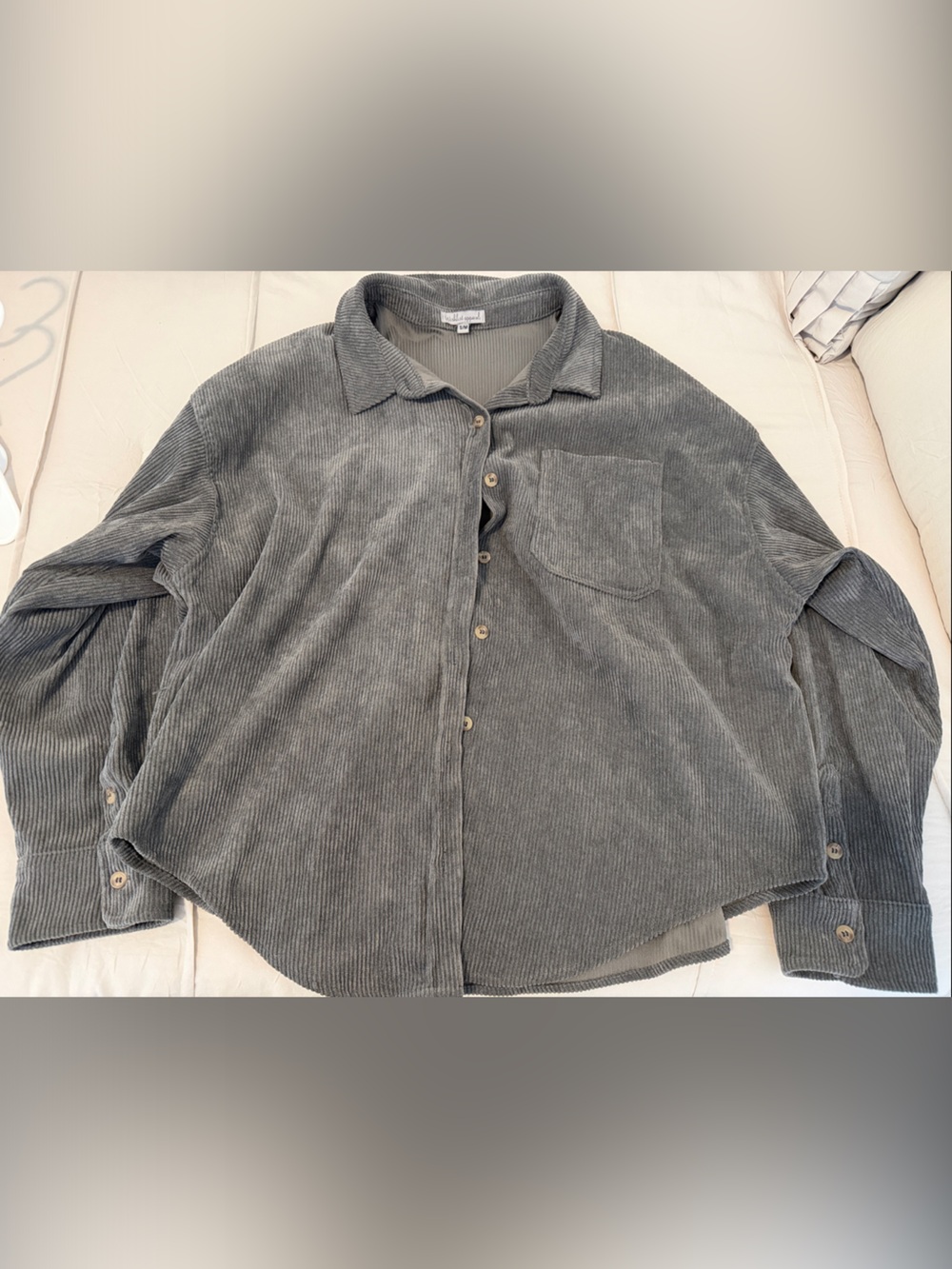 Wishlist Gray Corduroy Button-Down Shirt